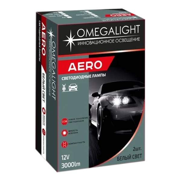 фото Комплект ламп led omegalight aero h8/h9/h11 3000lm (2шт)