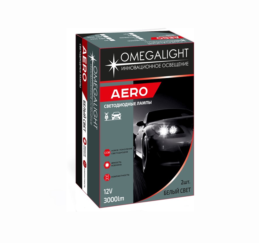 фото Комплект ламп led omegalight aero h8/h9/h11 3000lm (2шт)