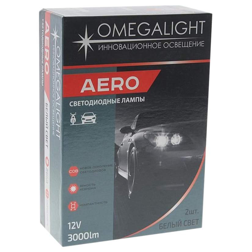 фото Комплект ламп led omegalight aero h27 3000lm (2шт)