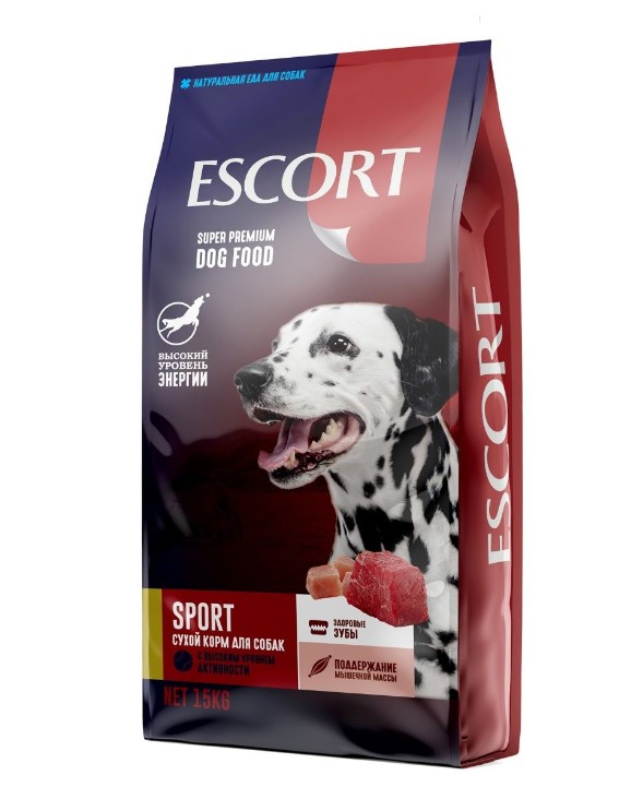 Сухой корм для собак ESCORT SPORT с повышенной активностью, говядина, 15 кг