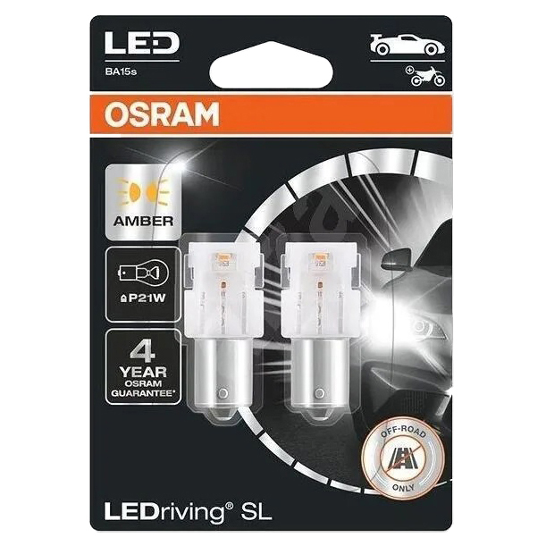 

Лампа светодиодная 12V PY21W BAU15s блистер (2шт.) Yellow OSRAM