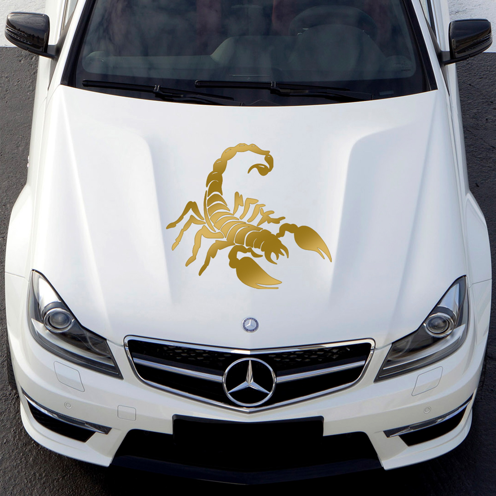 Наклейка на авто Наклейкин, Скорпион, золотистый, 55 см