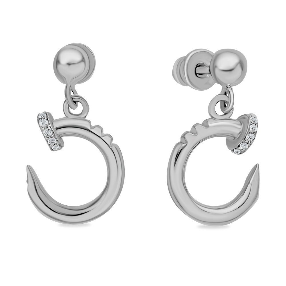 

Серьги подвески из серебра 585Gold 702010716, фианит, 702010716
