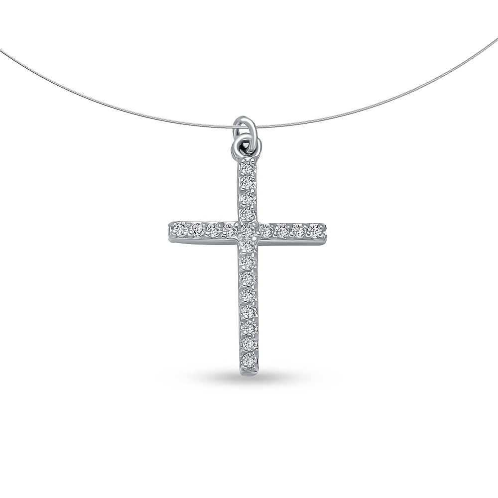 

Колье из серебра 38 см 585Gold 706000548, фианит, 706000548