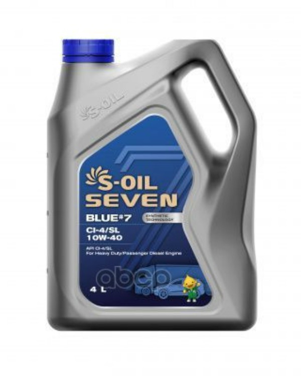 Моторное масло S-OIL полусинтетическое 7 Blue#7 Ci-4/Sl 10w40 4л