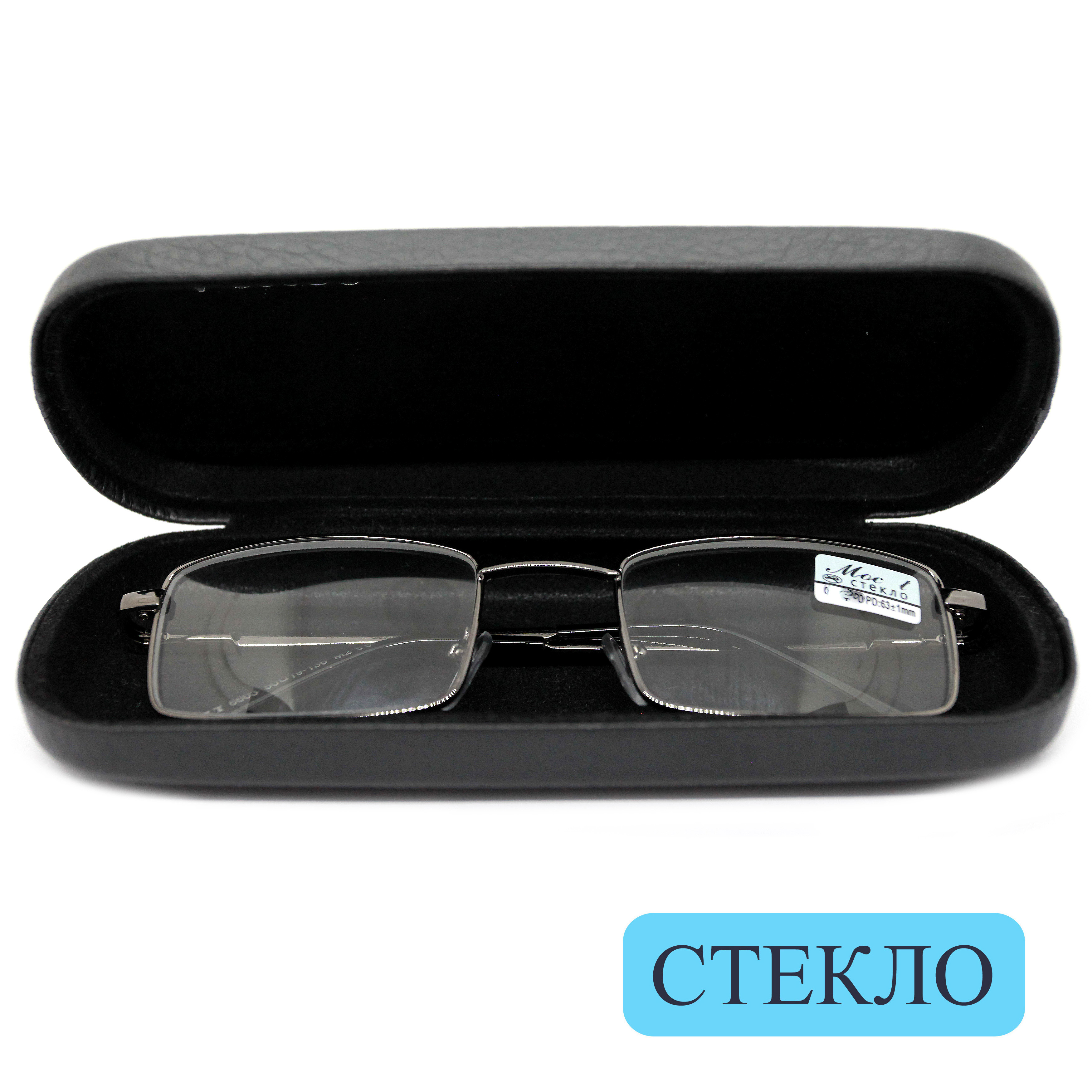 

Очки для зрения MOCT 6603, со стеклянной линзой, -4,00, c футляром, серые, РЦ 62-64, 6603-FT