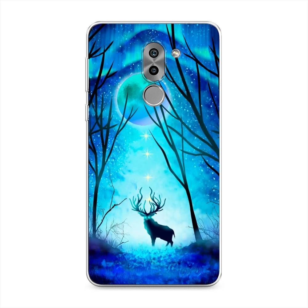 

Чехол на Honor 6X "Олень северное сияние", Синий;черный;голубой, 60750-1