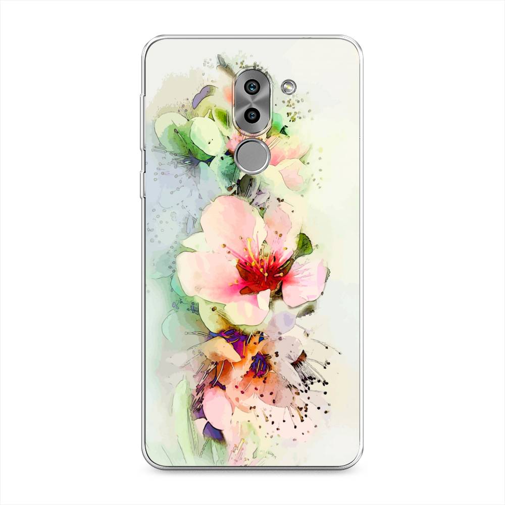 

Чехол на Honor 6X "Нежные цветы", Зеленый;розовый, 60750-2