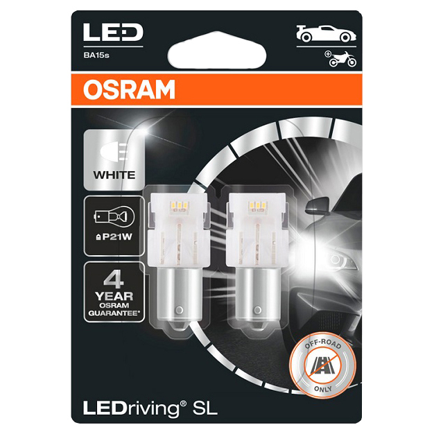 фото Лампа светодиодная 12v w21/5w w3x16q 6000k бесцокольная блистер (2шт.) osram