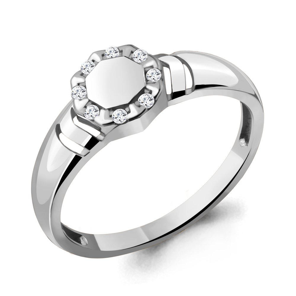 

Кольцо из серебра с фианитом р. 17,5 Aquamarine 68771А_925_р, 68771А_925_р