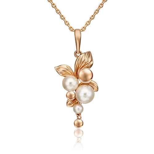 

Подвеска из красного золота PLATINA jewelry 03-3152-00-301-1110-31, жемчуг искусственный, 03-3152-00-301-1110-31