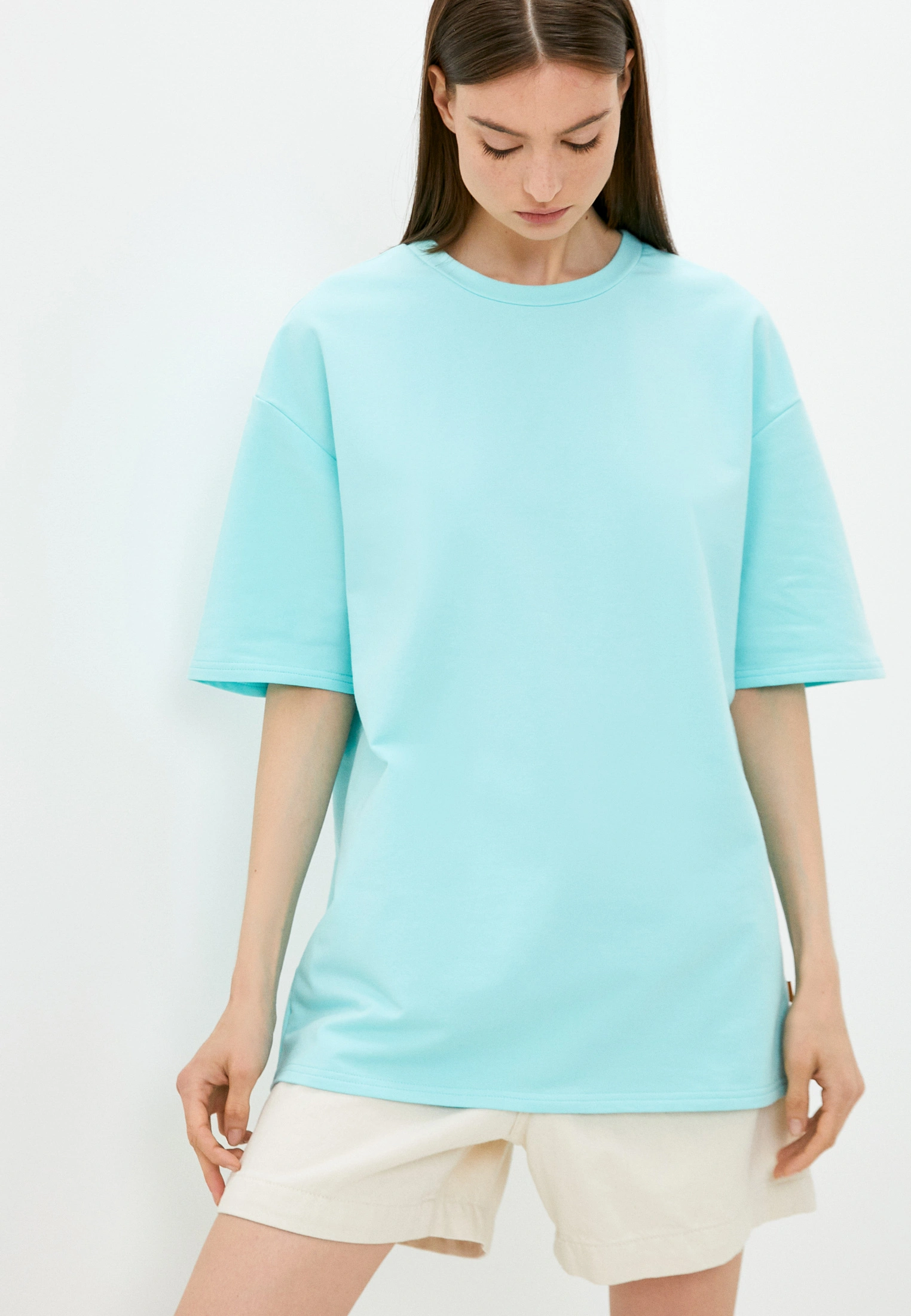 Футболка женская ZAVI oversize голубая 46-48 RU 1990₽