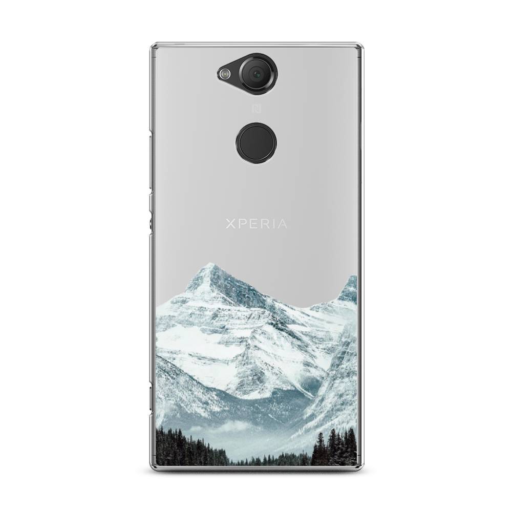 

Чехол для Sony Xperia XA2 Plus "Горы арт 1", Белый;зеленый, 53550-2