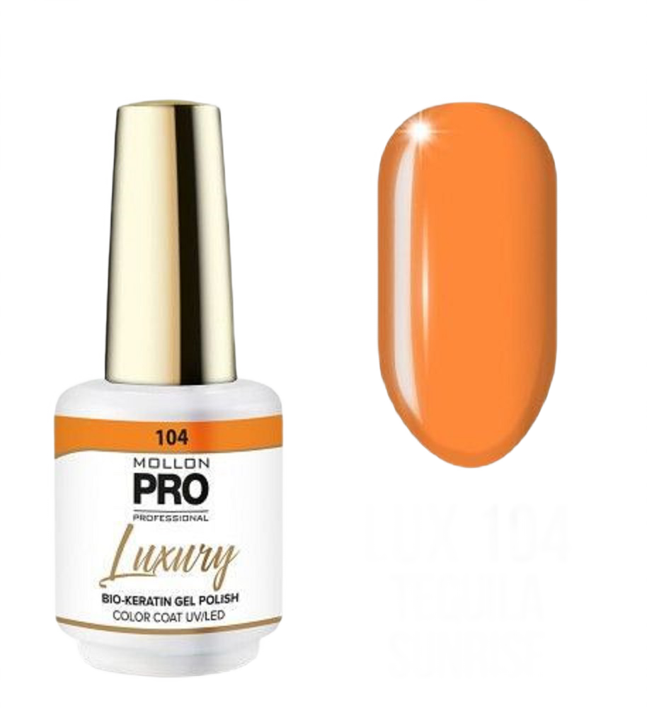 Гель-лак Mollon Pro Luxury Color Coat №104 Tequila Sunrise, 8 мл капли а color shots 414002 orange оранжевый 60 мл