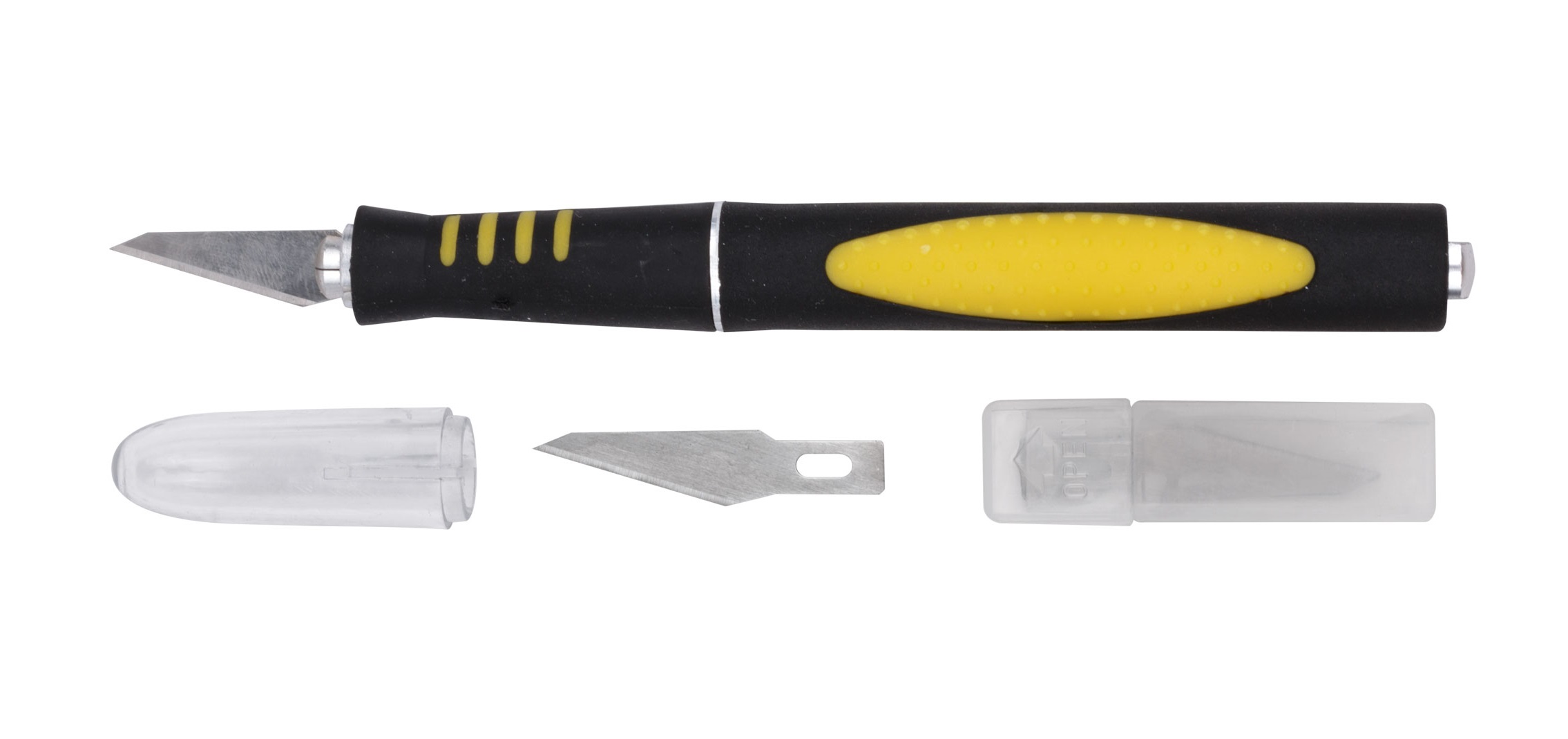 фото Нож макетный прорезиненная алюминиевая ручка fit 10487
