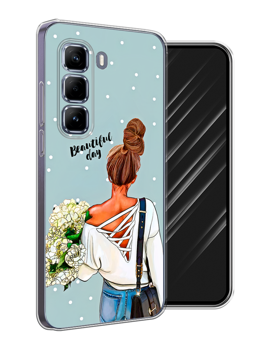 

Чехол Awog на Infinix Hot 50 Pro "Beautiful day", Голубой;коричневый;бежевый, 3106950-1