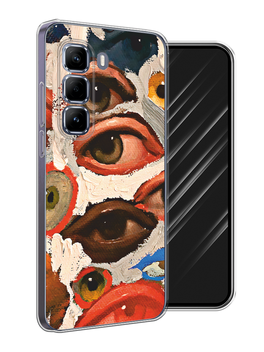 

Чехол Awog на Infinix Hot 50 Pro "Глаза масляная живопись", Серый;бежевый;красный, 3106950-1