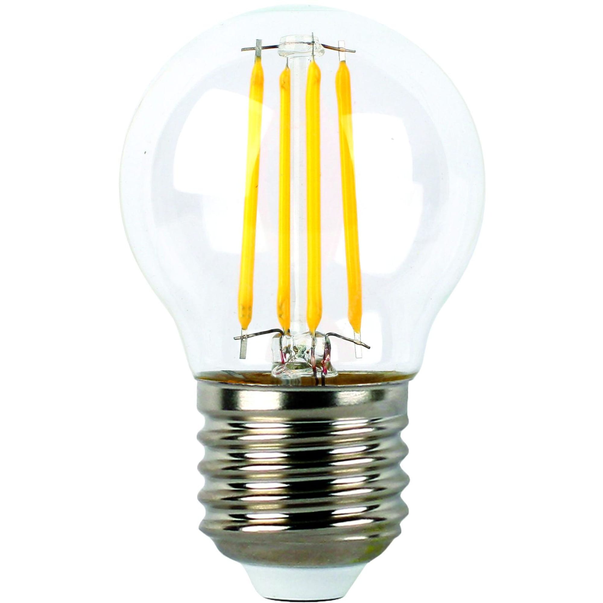фото Лампа светодиодная ecola globe led premium 5,0w g45 220v e27 2700k 360° filament 68х45