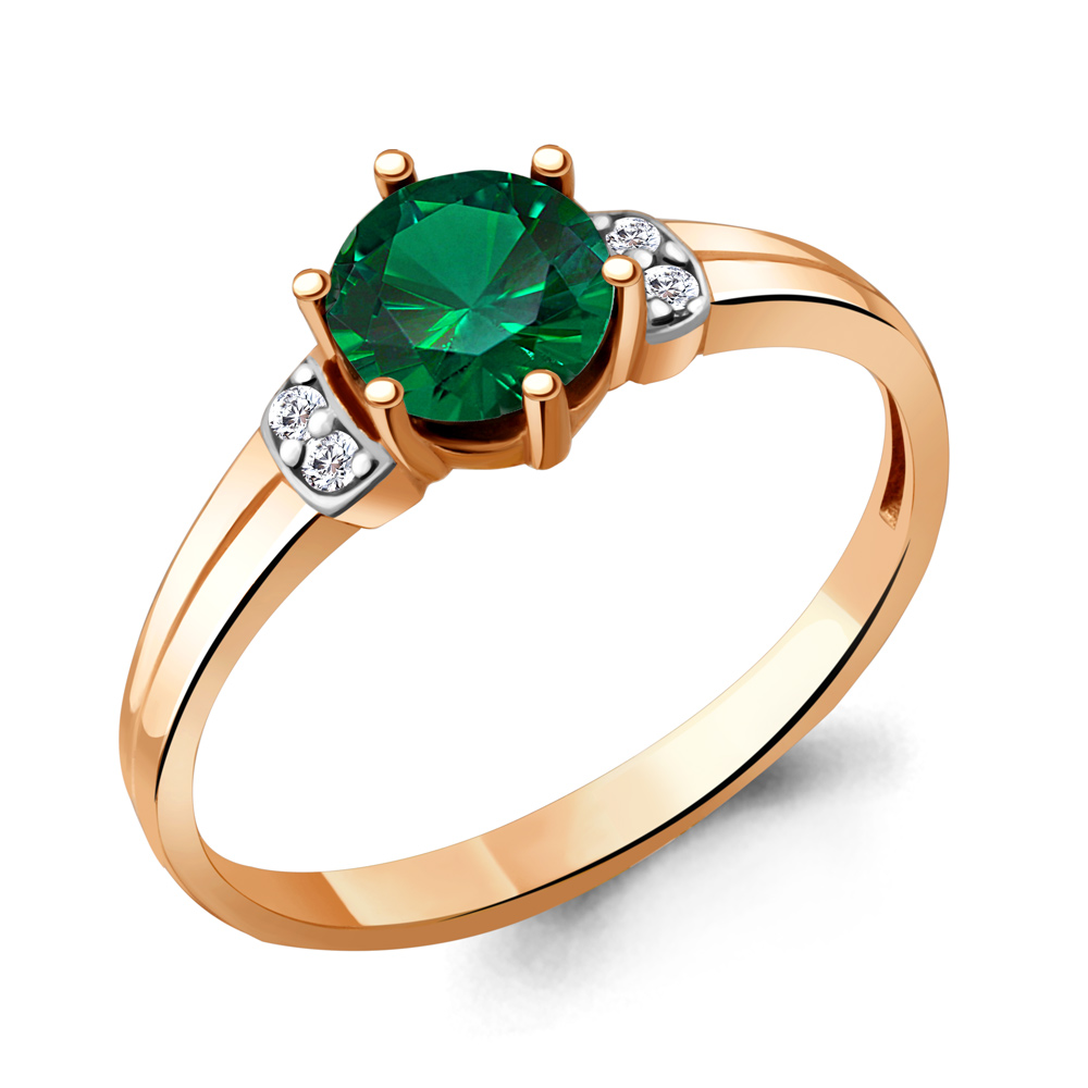 

Кольцо из серебра с изумрудом р. 18 Aquamarine 68785Г_925_з, 68785Г_925_з