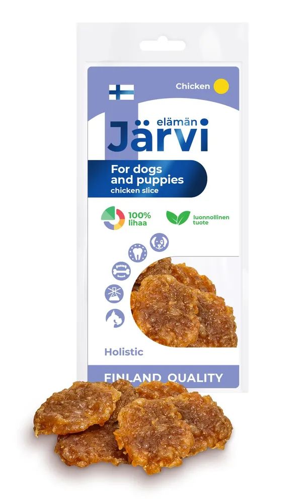 Лакомство для собак Jarvi Слайсы из курицы, для собак и щенков всех пород, 30 г