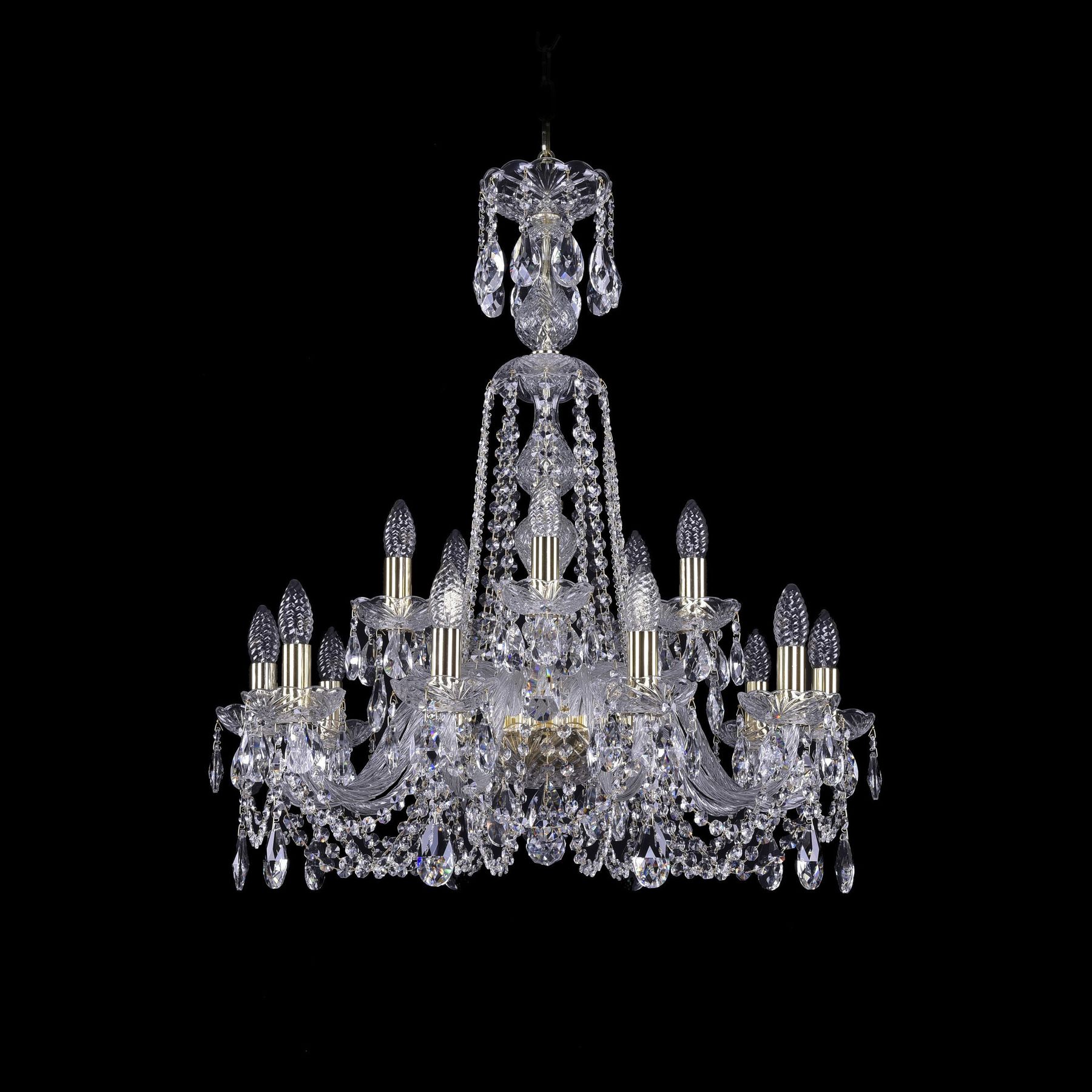 фото Хрустальная люстра 1402/10+5/240/xl-77 g bohemia ivele crystal