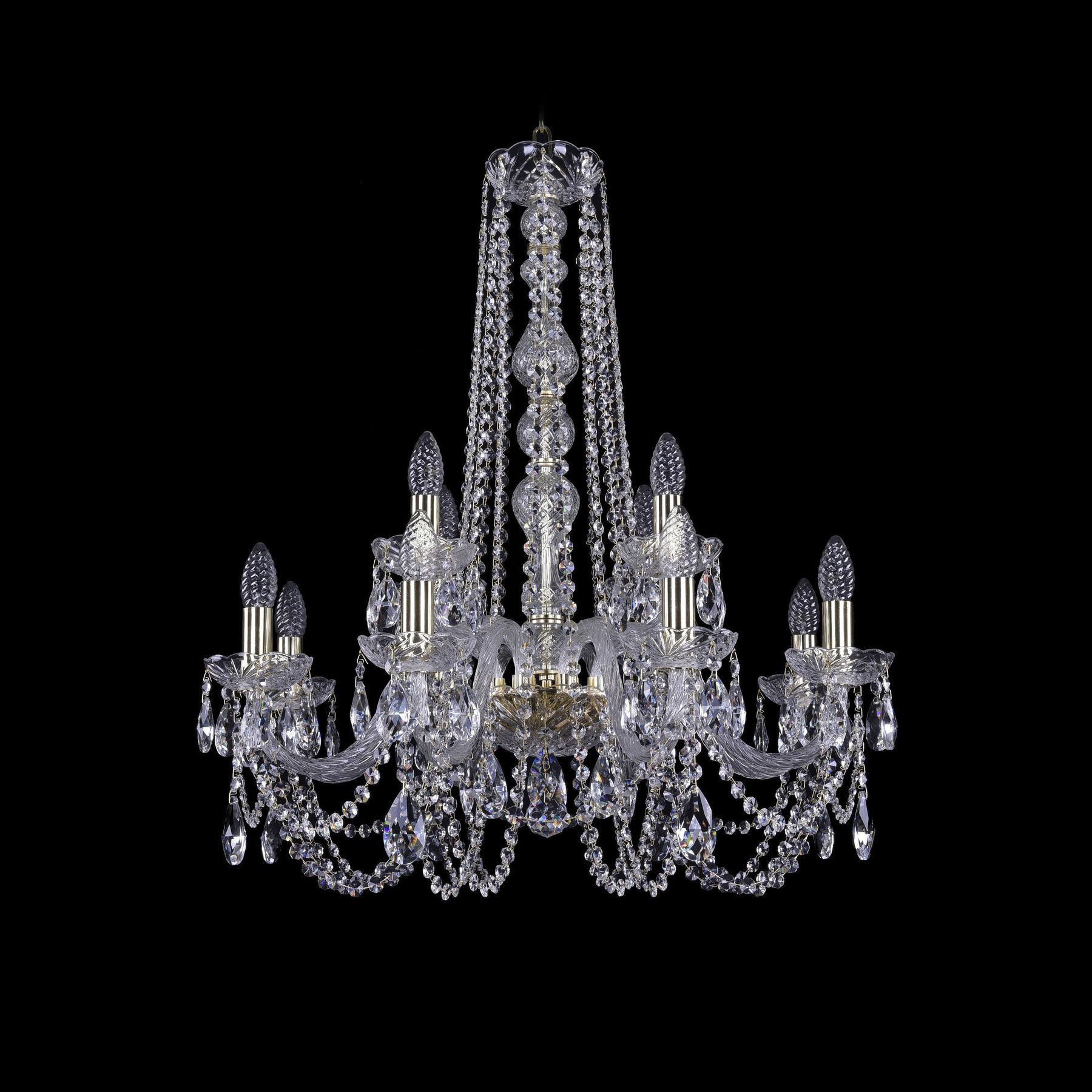 фото Хрустальная люстра 1402/8+4/240/h-76 g bohemia ivele crystal