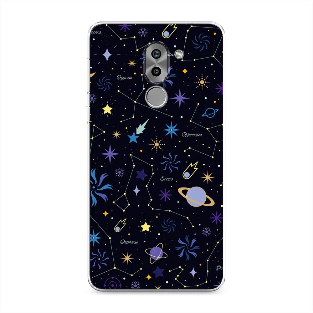 

Чехол на Honor 6X "Цветной космос", Желтый, 60750-2