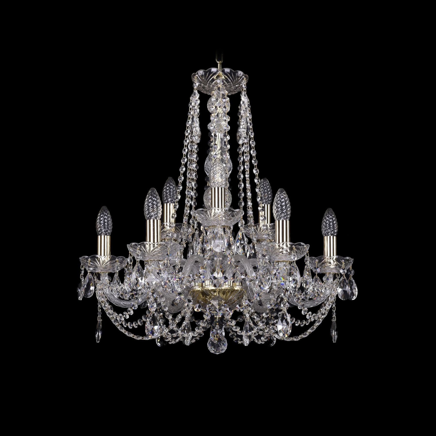 

Хрустальная люстра 1406/6+3/195/h-58 G Bohemia Ivele Crystal, 1406/6+3/195/h-58 G