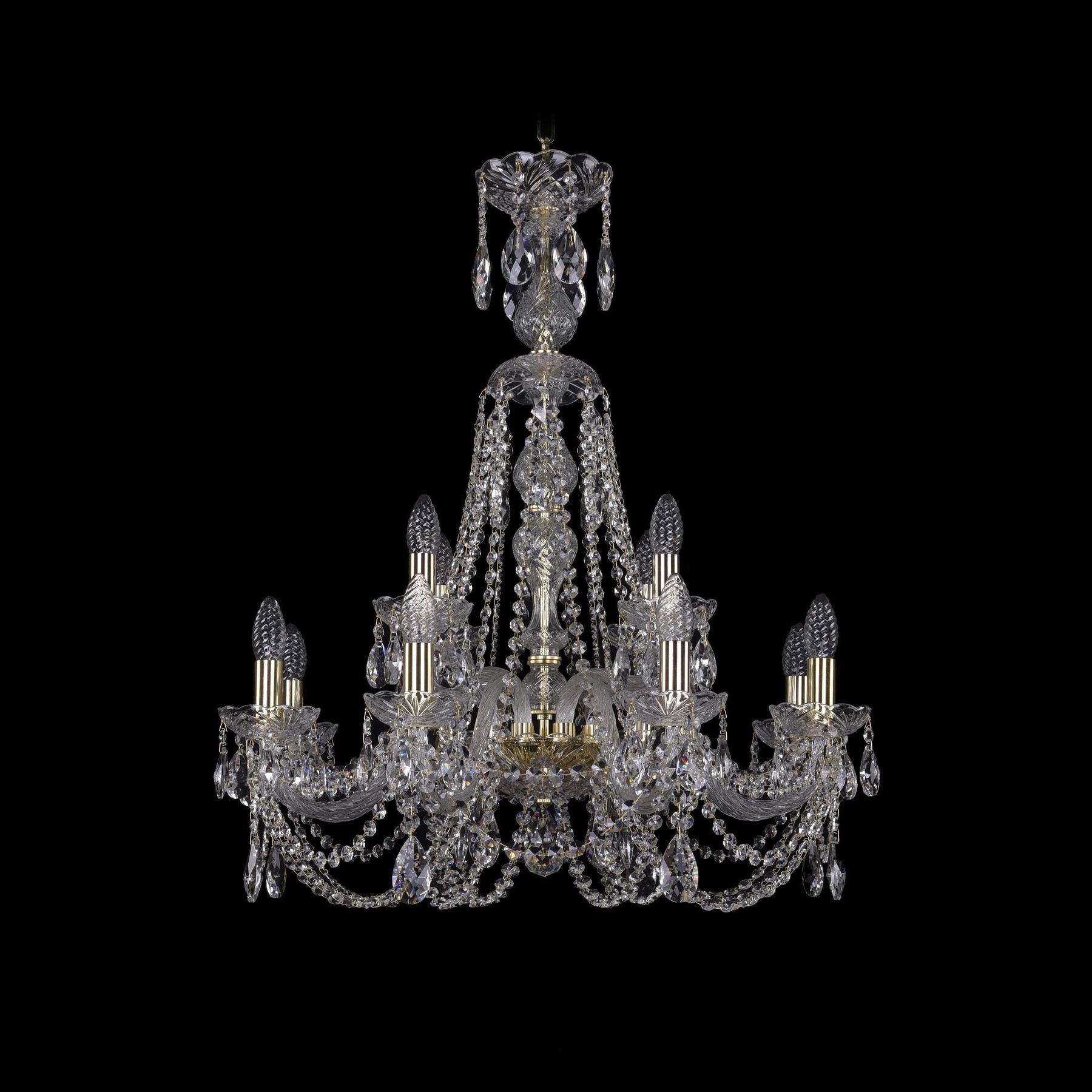 

Хрустальная люстра 1406/8+4/240/XL-78 G Bohemia Ivele Crystal, 1406/8+4/240/XL-78 G