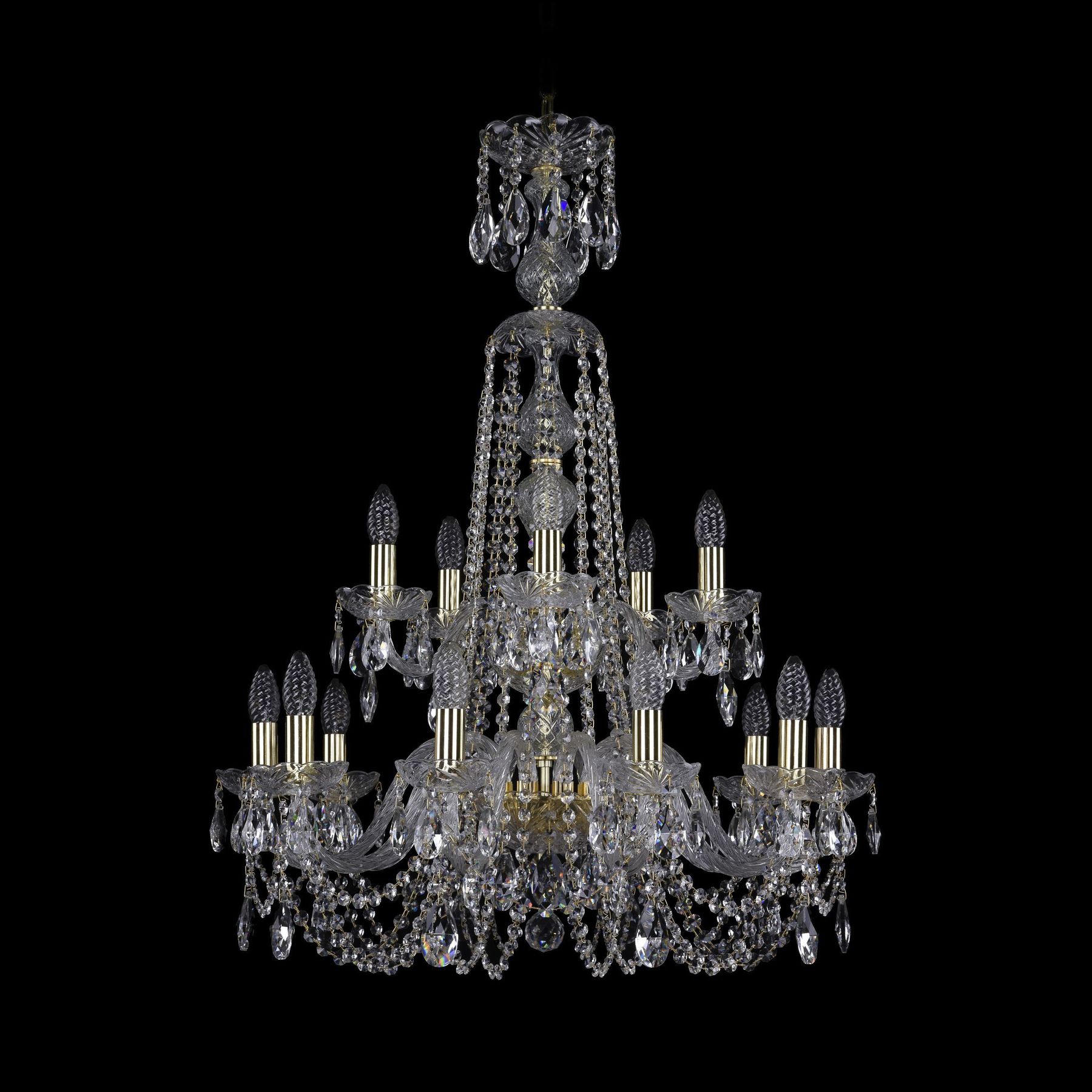 фото Хрустальная люстра 1402/10+5/240/xl-90/2d g bohemia ivele crystal