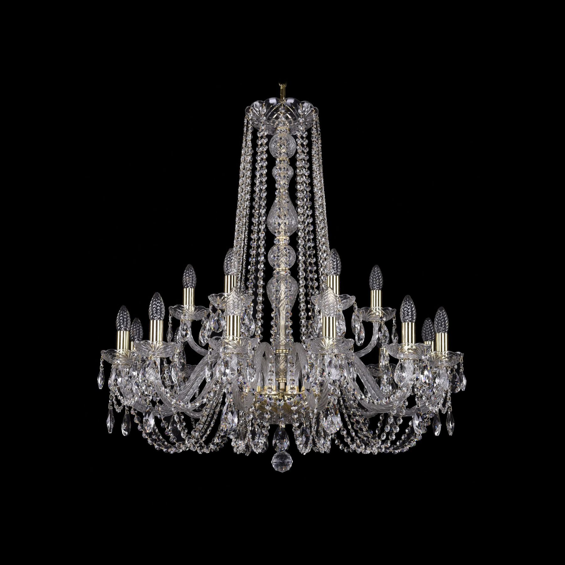 фото Хрустальная люстра 1402/12+6/300/h-90 g bohemia ivele crystal