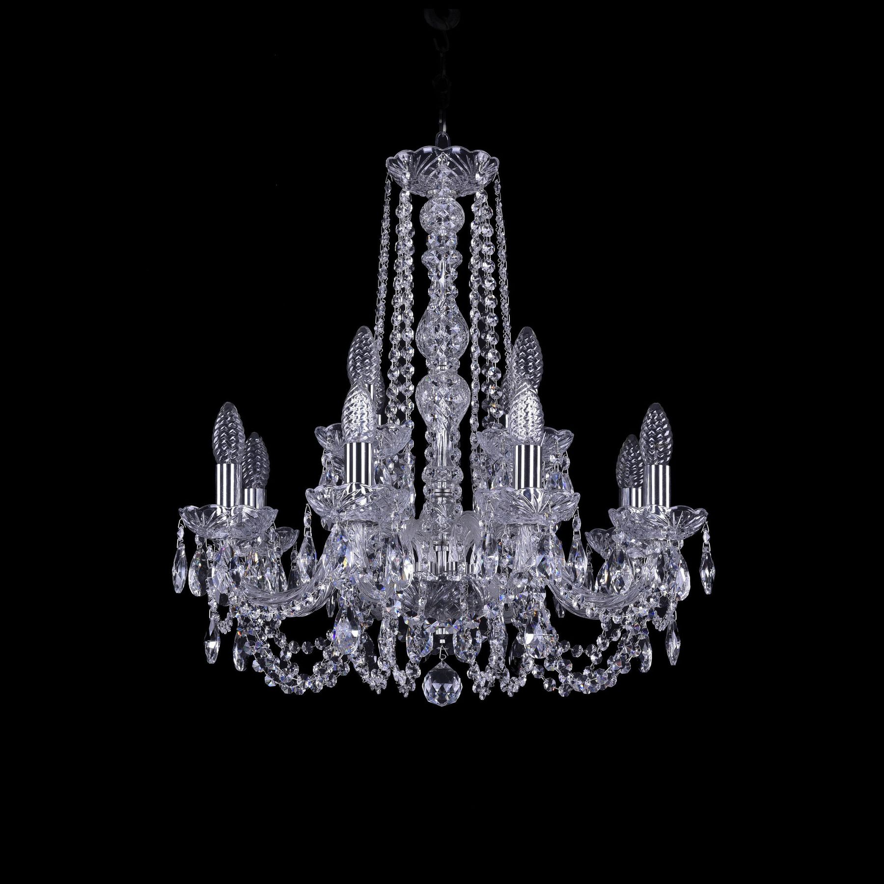 фото Хрустальная люстра 1402/8+4/195/h-60 ni bohemia ivele crystal