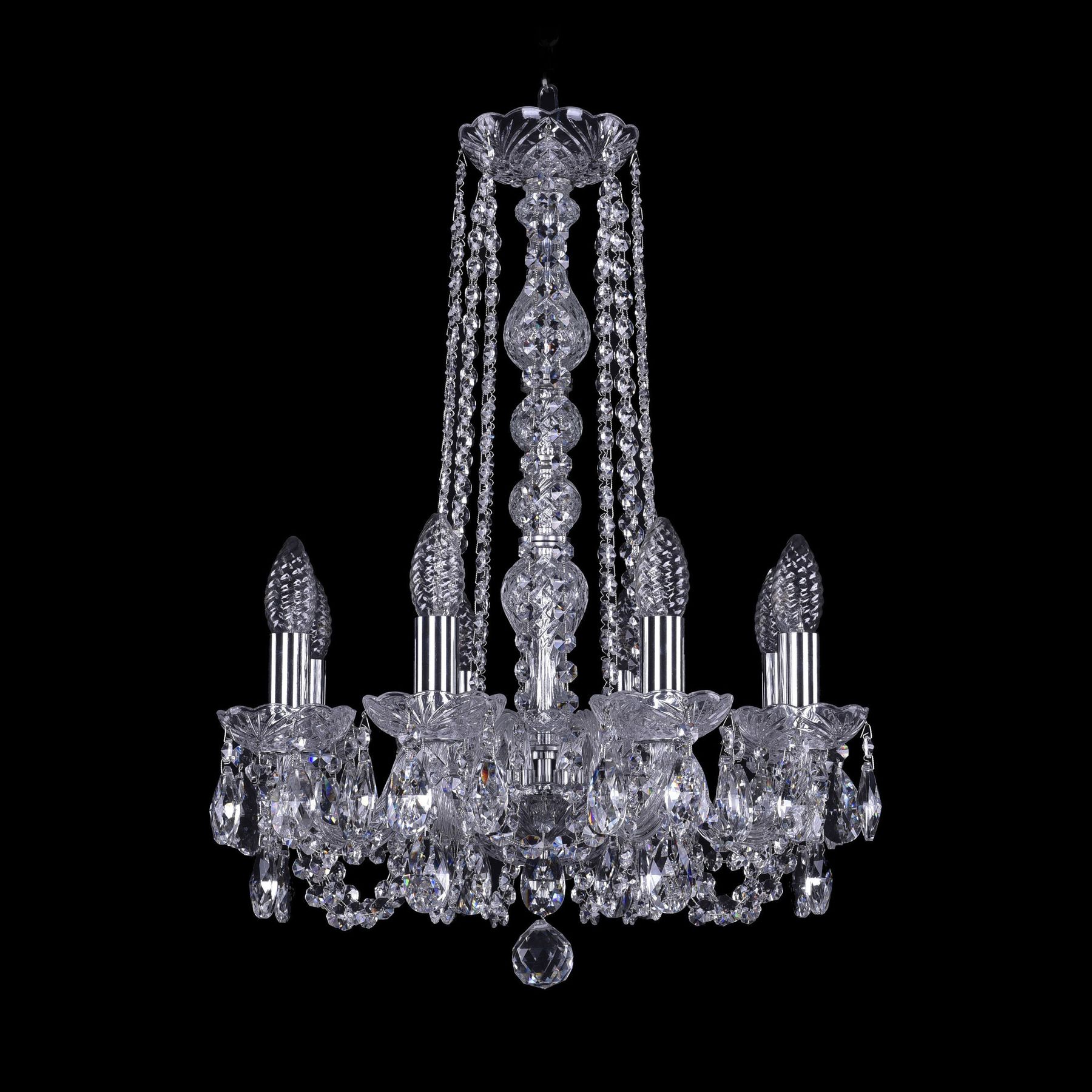 

Хрустальная люстра 1402/8/141/h-57 Ni Bohemia Ivele Crystal, 1402/8/141/h-57 Ni