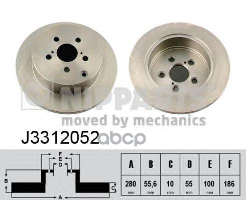 

Диск тормозной NIPPARTS J3312052 комплект TOYOTA AVENSIS