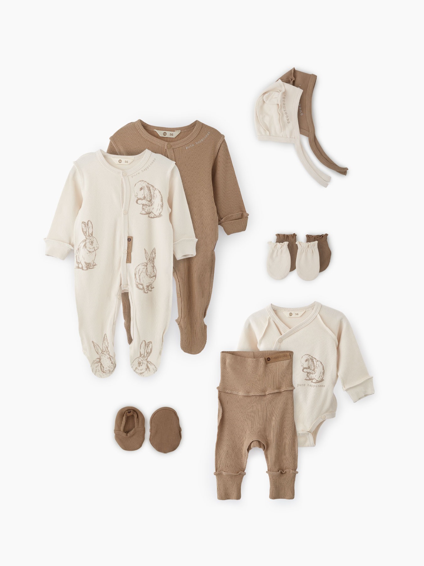 Комплект одежды Happy Baby 90095 beige/milky р.56