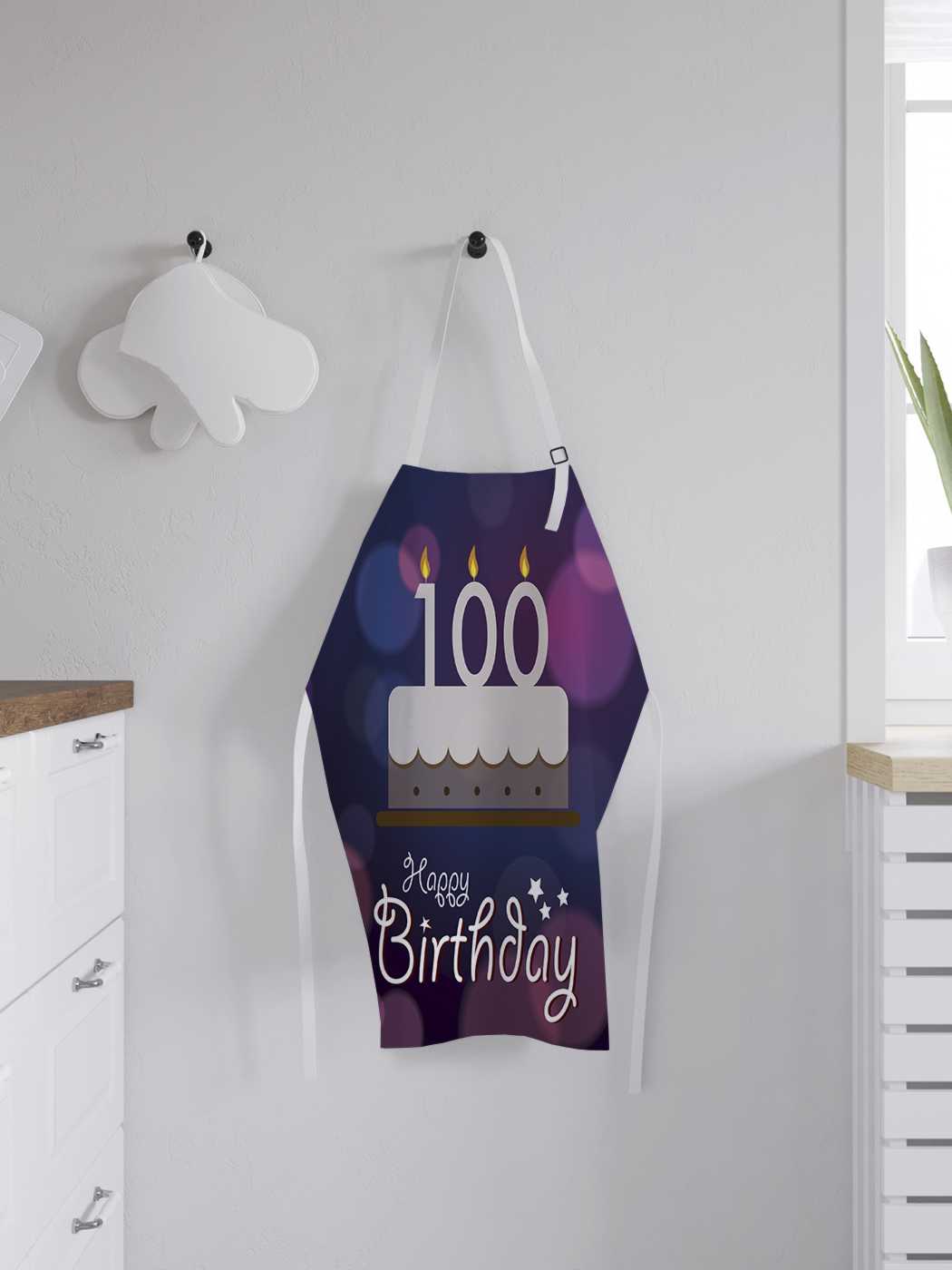 фото Фартук женский joyarty для готовки "вкусный торт на столетие", универсальный размер
