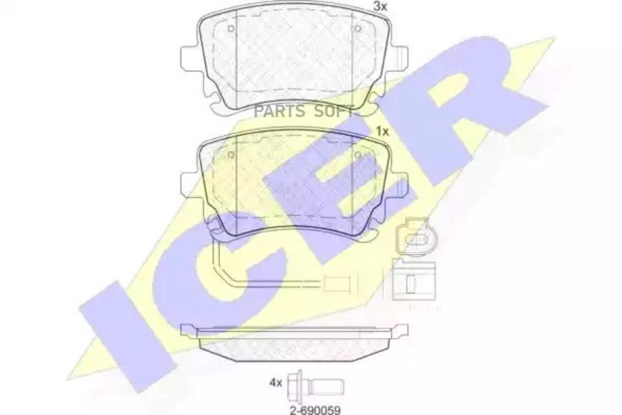 

Колодки Задние Vw T5 03-> Icer 181674-203 Icer арт. 181674-203