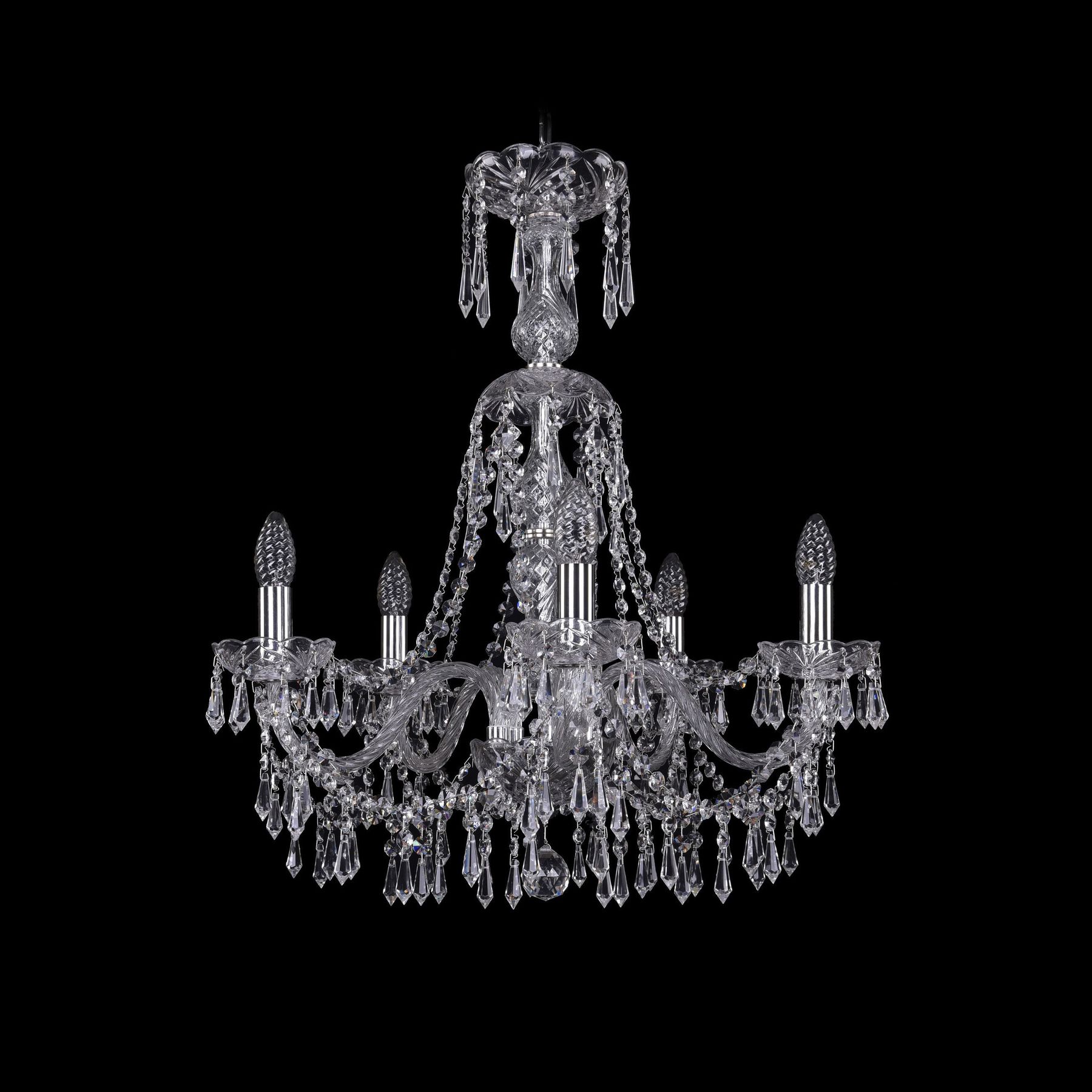 

Хрустальная люстра 1403/5/195/XL-65 Ni Bohemia Ivele Crystal, 1403/5/195/XL-65 Ni