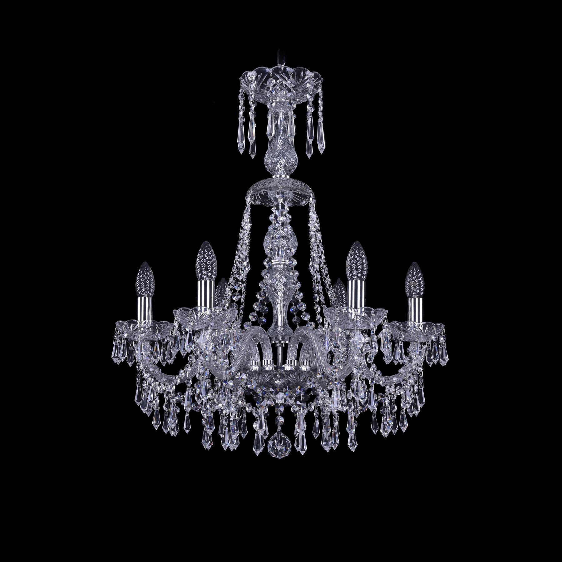 

Хрустальная люстра 1403/6/195/XL-65 Ni Bohemia Ivele Crystal, 1403/6/195/XL-65 Ni