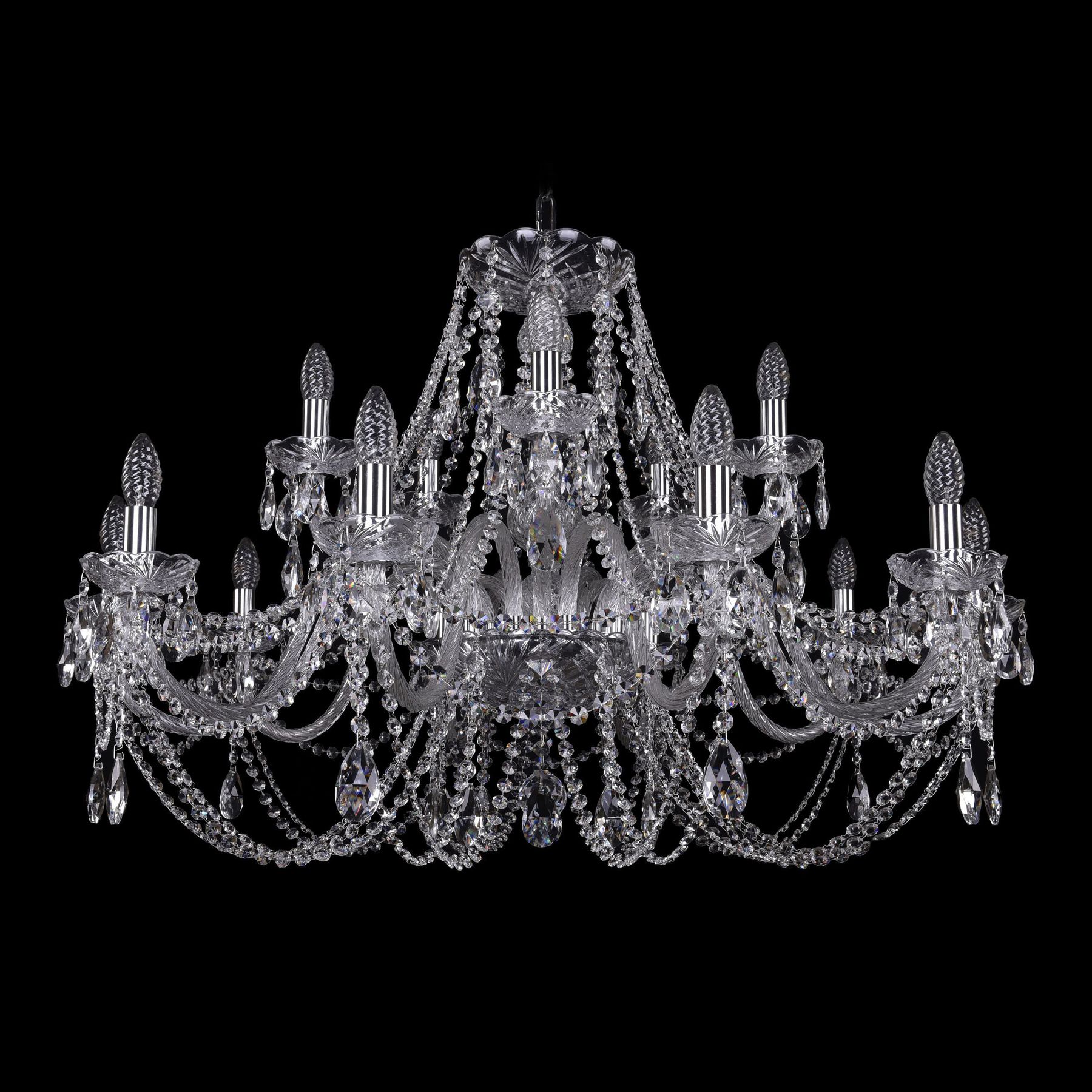 

Хрустальная люстра 1406/10+5/360 Ni Bohemia Ivele Crystal, 1406/10+5/360 Ni