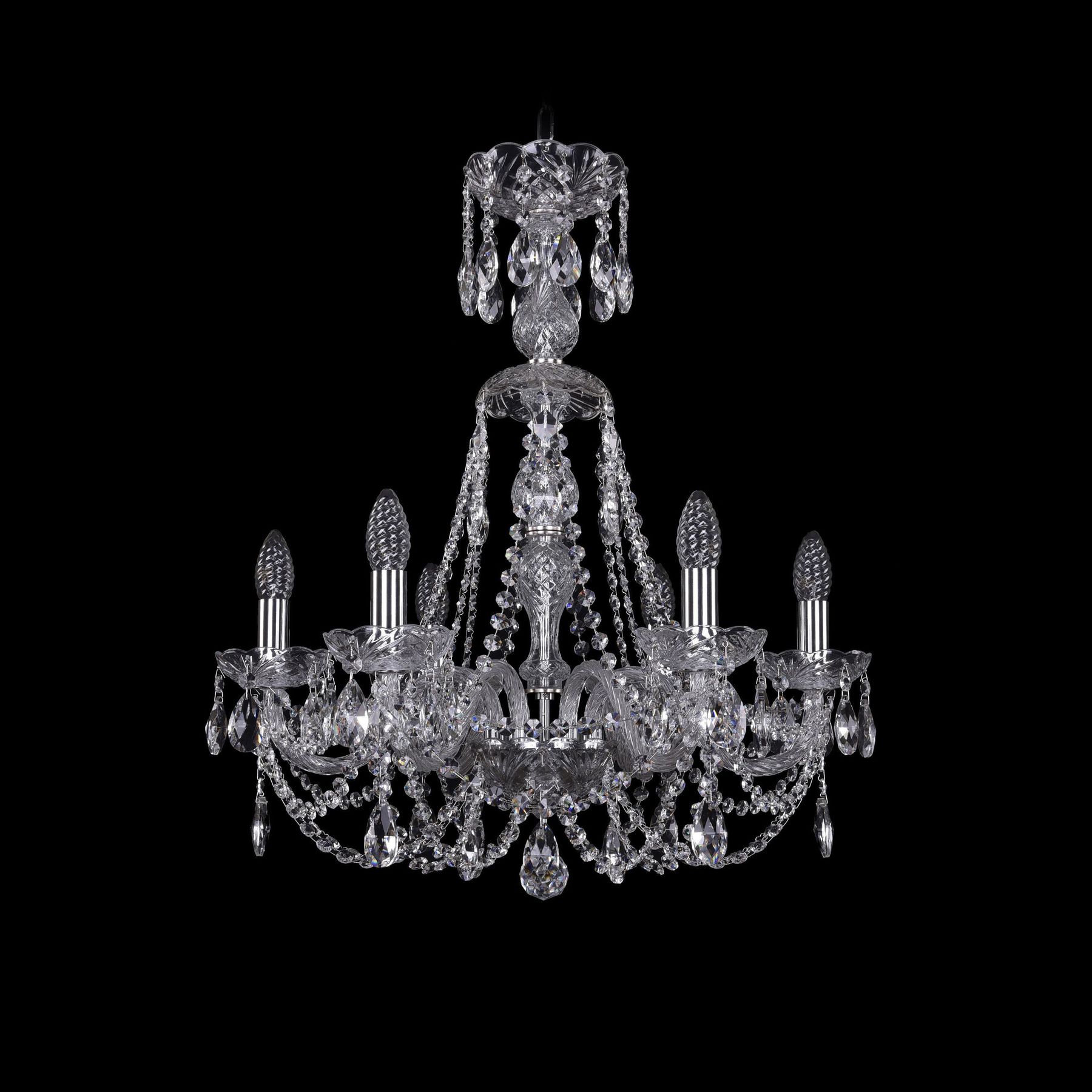 фото Хрустальная люстра 1406/6/195/xl-64 ni bohemia ivele crystal