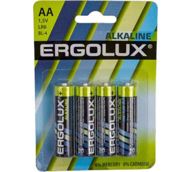 Батарейка Алкалиновая Lr6bl Aa 1,5v Упаковка 4 Шт. Lr6bl-4 Ergolux 11748 ERGOLUX арт. 1174