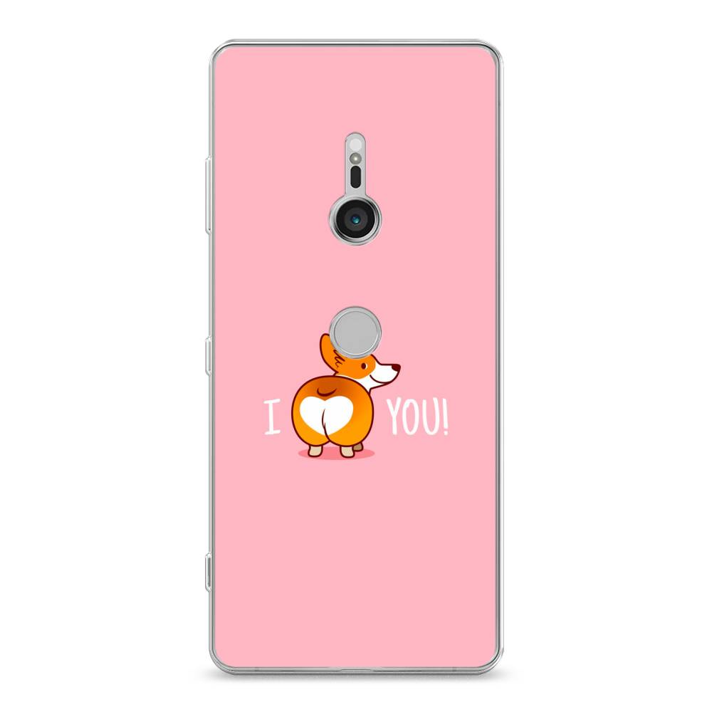 

Чехол для Sony Xperia XZ3 "Корги I love you", Розовый;коричневый;белый, 53650-1