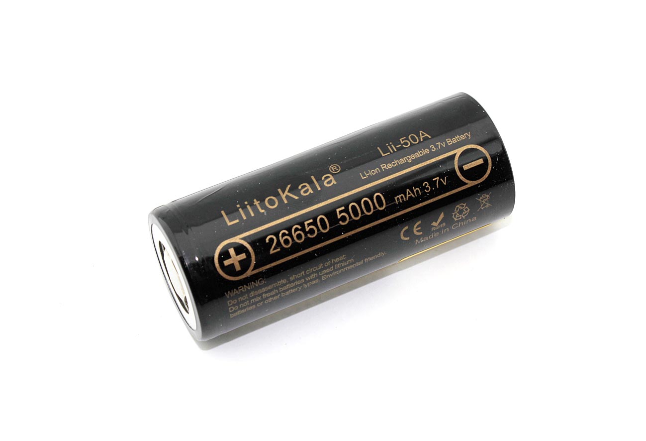 Аккумулятор LiitoKala Lii-50A типа 26650 Li-Ion 5000mAh, 3.7V