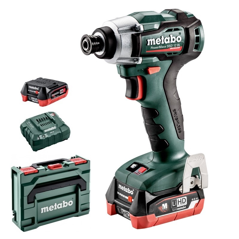 

Акк. ударный шуруповерт Metabo PowerMaxx SSD 12 BL 2х4.0 Li-Ion 601115800, PowerMaxx SSD 12 BL