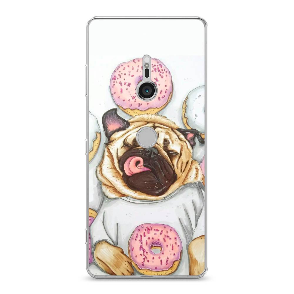 

Чехол для Sony Xperia XZ3 "Счастливый мопс", Розовый;бежевый;коричневый, 53650-1