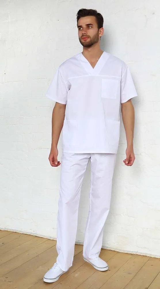 Рубашка медицинская мужская Медицинский Мир Хирург-т белая 44 RU