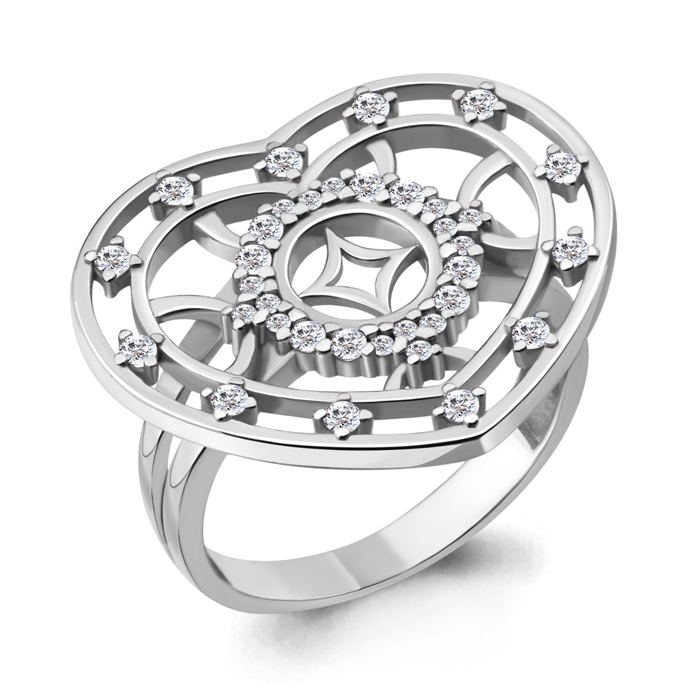 

Кольцо из серебра с фианитом р. 17,5 Aquamarine 68793А_925_р, 68793А_925_р