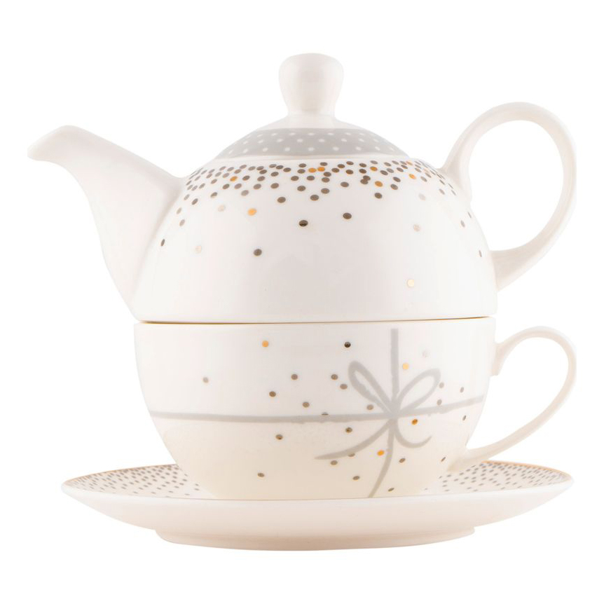 

Набор для чаепития Excellent Porcelain фарфор, Белый;серый