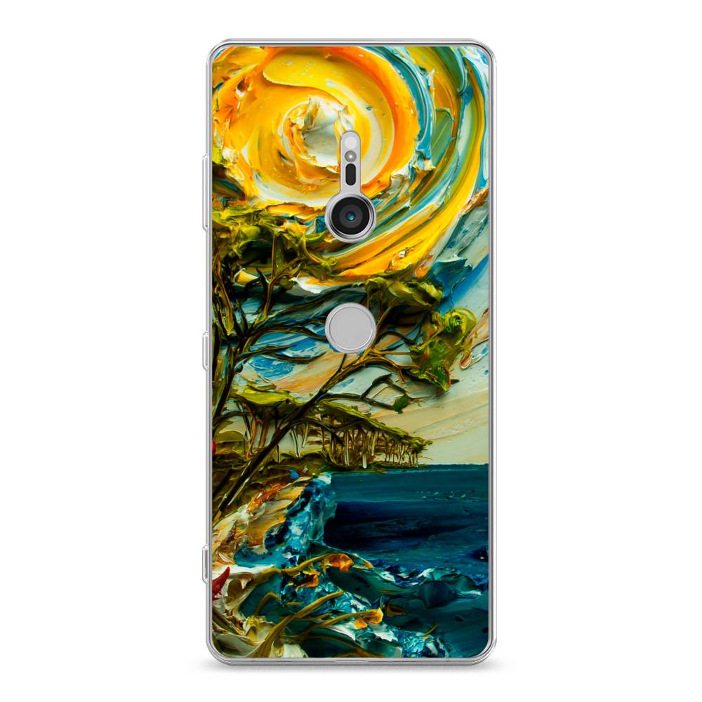 

Чехол для Sony Xperia XZ3 "Солнце живопись", Желтый;синий, 53650-4